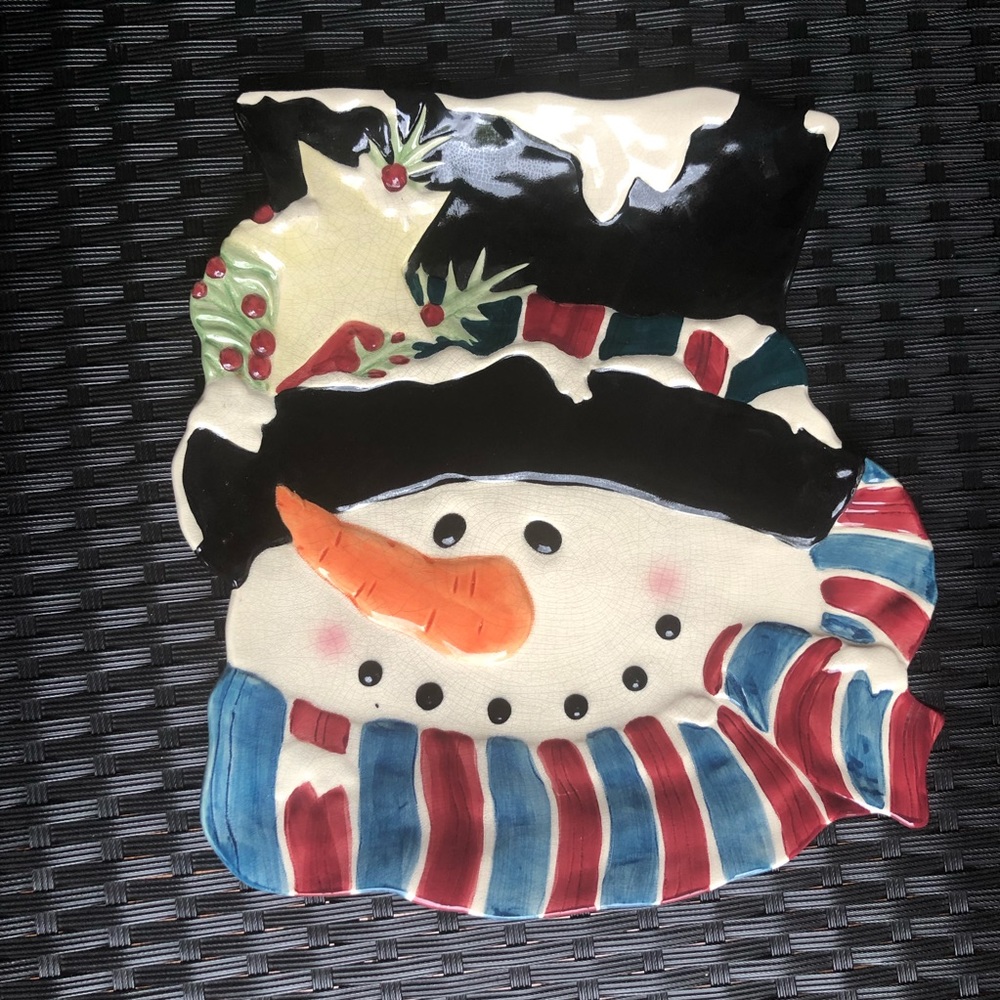 Christmas Snowman serving plate